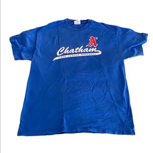 Size L vintage classic royal blue Chatham A’s t-shirt Cape Cod Baseball League